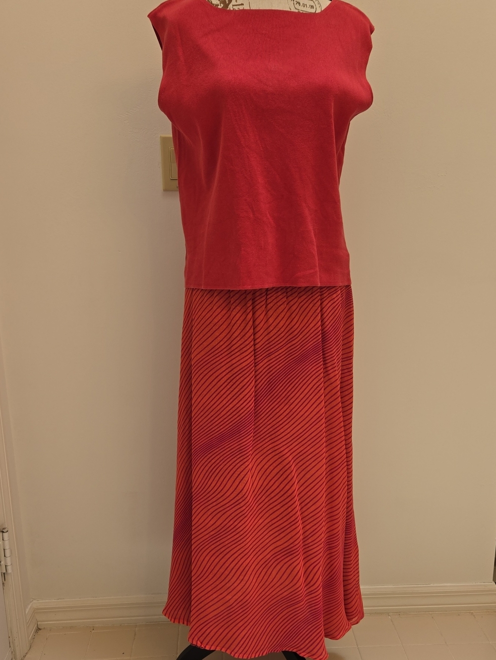 Coldwater Creek Reversible Orange Women's Maxi Skirt Set - Flowing A-Line